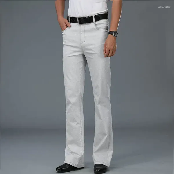 Erkekler Kot 2023 Denim Erkekler İçin Alevlendi Önyükleme Kesme Vintage Streç Düzenli Uyum Sıradan Erkek Bootcut Pantolon Pantolon