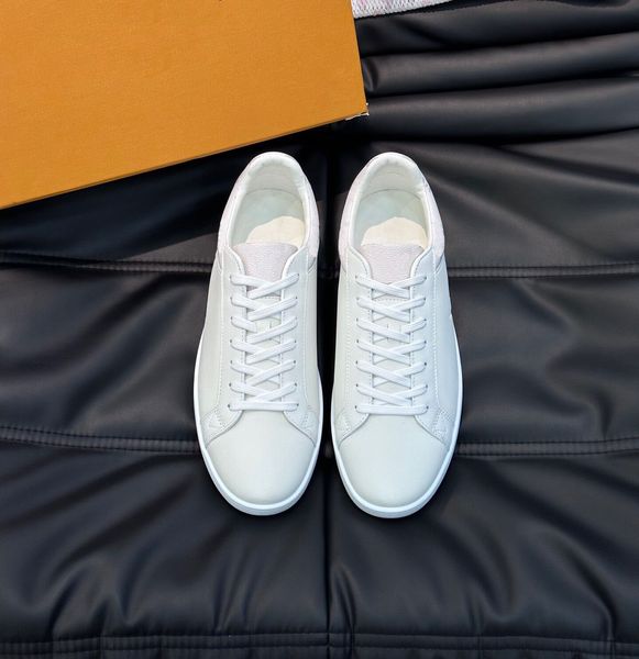 Мужские модные низкие кроссовки Rivoli Sneaker Run Away Classic белая телячья кожа на шнуровке, подошва на платформе, роскошный дизайнер с оригинальной желтой коробкой 38-45EU