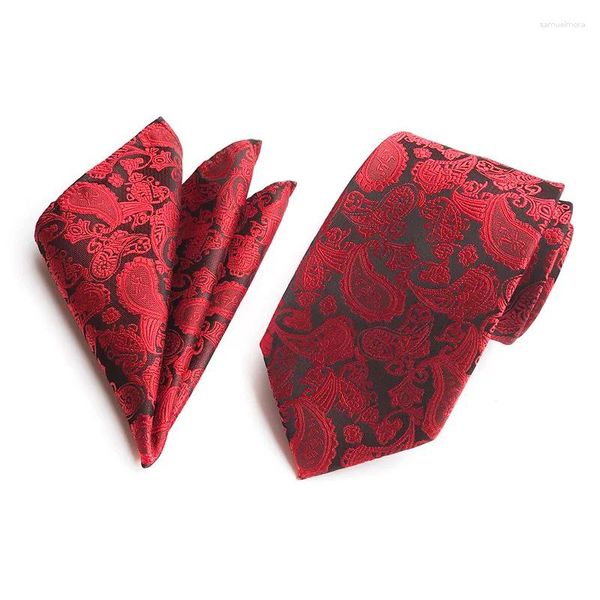 Fliegen Mode Anzug Zubehör 8 cm Cashew Blume Polyester Krawatte 25 25 cm Taschentuch Für Männer Krawatten Einstecktuch Einstecktuch Set Großhandel