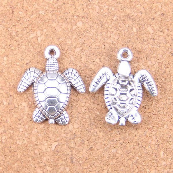 33 pçs antigo prata bronze banhado tartaruga mar encantos pingente diy colar pulseira descobertas 26 23mm283s
