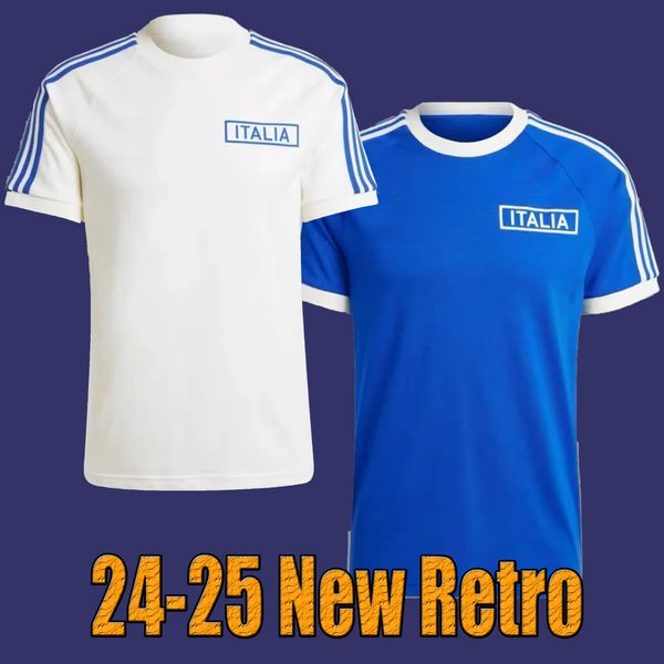 2024-2025 Italia Retro CHIESA Maglie da calcio 2024 Italia RASPADORI VERRATTI BARELLA DONNARUMMA Maglia TOTTI LORENZO POLITANO ZANIOLO MIRETTI Divisa da calcio