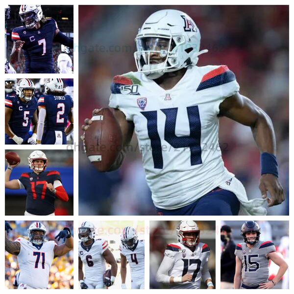 Benutzerdefinierte Arizona Wildcats College Football Jersey 48 Rob Gronkowski 8 Drake Anderson 6 Michael Wiley 4 Tetairoa McMillan 11 Noah Fifita 10 Justin Flowe Männer Frauen Jugend