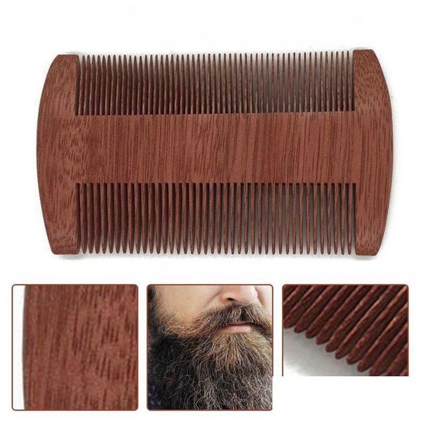 Escovas de cabelo Boutique Green Sandalwood Comb Gold Wire Bar Handmade Beard Pentes para Mulheres Natural Beautif Wood Drop Delivery Prod Pro Dh1EA