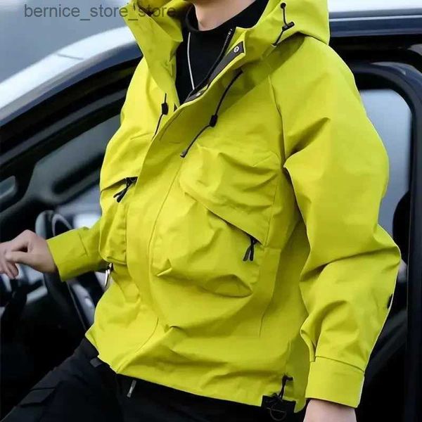 Piumino da uomo Parka Bomber da uomo Manica lunga Oversize Impermeabile Cappotto con cappuccio di lusso Giacca tattica militare Giacca da moto casual da esterno Q231205