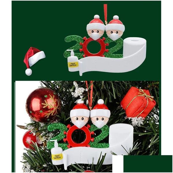 Decorações de Natal Ornamento Xmas Boneco de Neve Pingentes com Máscara Facial DIY Árvore Festa de Família Bonito Presente Drop Delivery Home Garden Festiv Dho8R