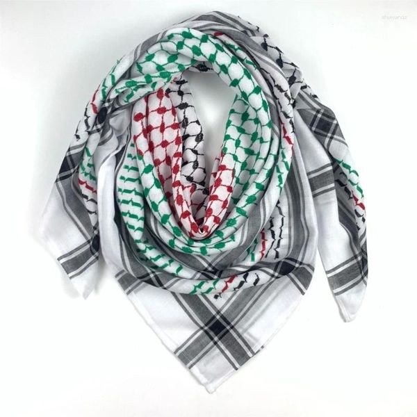 Eşarplar Geometrik Jakard Moda Shemagh Eşarp Çöl İslam Arap Şal Sarma Neckerchief Türban Kafası Erkekler Y1ua