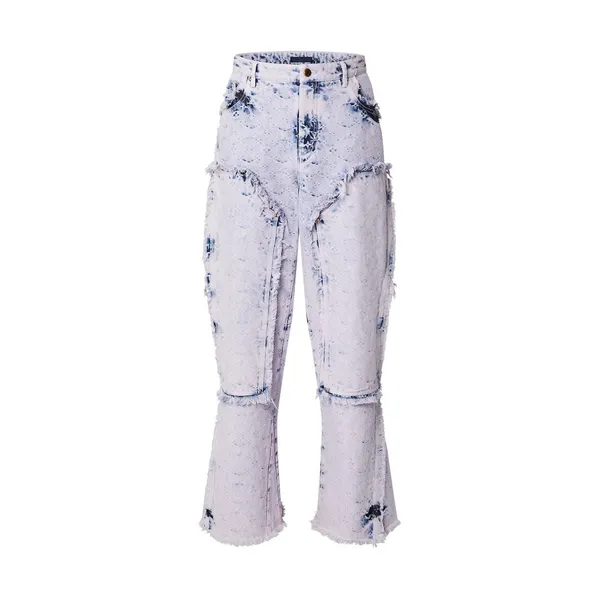 Calças largas de carpinteiro com franjas primavera outono jeans para homens roupas de marca moda masculina calças jeans de alta qualidade calças jeans masculinas elásticas 8587