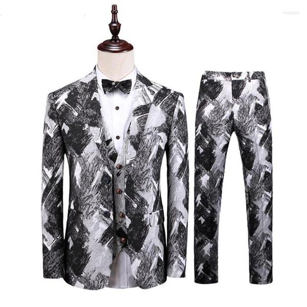 Ternos masculinos mais recentes designs smoking terno homens 2023 banquete estilo inglaterra magro noivo casamento jaqueta calças colete