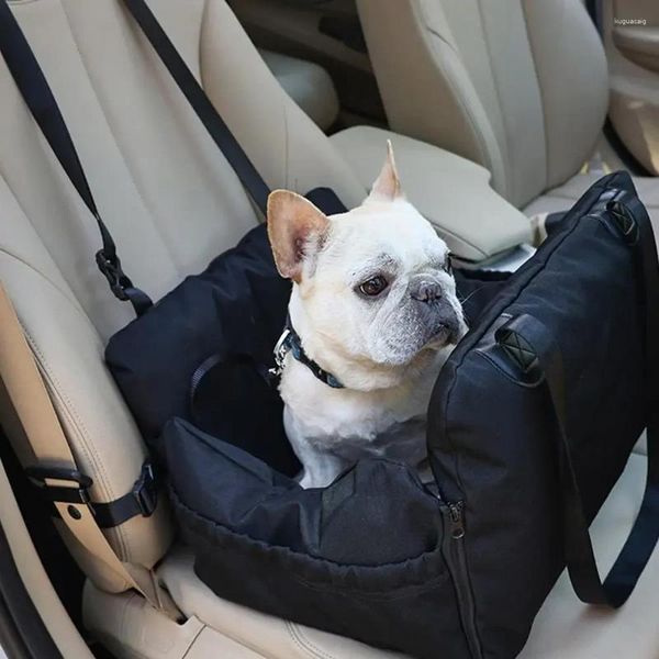 Assento de carro para cães pequenos, cama lavável para animais de estimação com bolso de armazenamento, viagem portátil