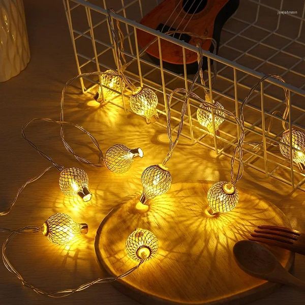 Cordas LED Ball Light String Quarto Casamento À Prova D 'Água Caixa de Bateria Ferro Natal Decorativo Festa Luzes De Fada