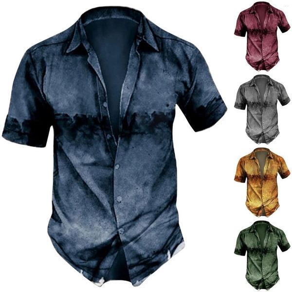 Erkek Tişörtleri Basit Sıradan Yaratıcı Tasarım Gömlek Cep Bluz Down Pijama Baskılı Tee