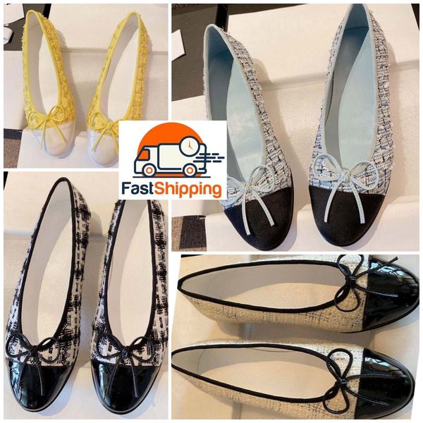 Bale Flats Ayakkabı Paris Lüks Tasarımcı Ayakkabı Kadın 2C Marka Ayakkabı Kapitone Deri Bale Ayakkabı Toe Toe Kadınların Resmi Giyin Ayakkabı