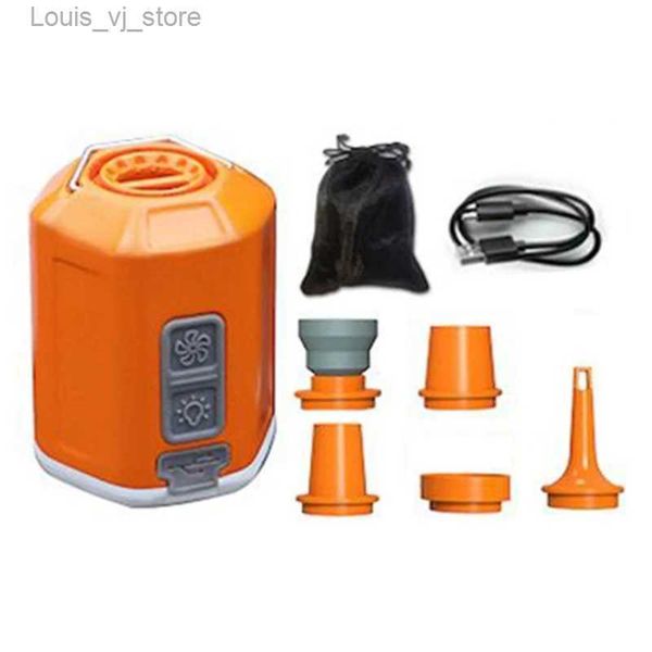 Lanterna de acampamento bomba de ar abs 3-em-1 lanterna de acampamento ao ar livre bomba de vácuo inflador elétrico para cama de ar flutuante colchão de ar yq231205