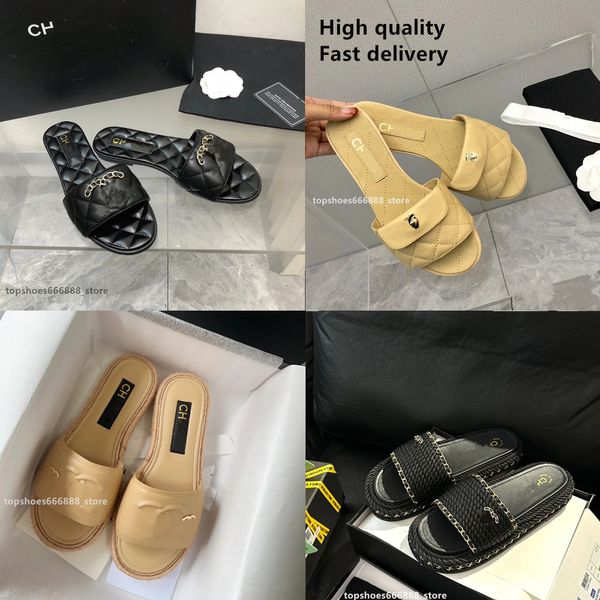 Pantofole da spiaggia da donna Parigi 2024 Nuova estate romana Moda Designer di lusso Sandali piatti Donna Lattice Scarpe con suola morbida tory Infradito perizoma cd Slide Chanes