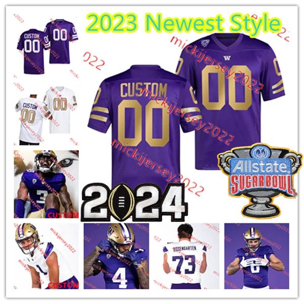 2024 Sugar Washington Huskies Jersey Football Dylan Morris Austin Mack William Haskell Alex Johnson Teddy Purcell Camdyn Stiegeler Faatui Tuitele Maglie personalizzate