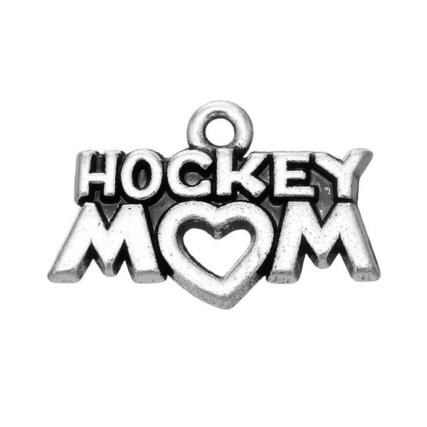 New Fashion Facile da fare fai da te 20 pezzi messaggio regalo Hockey Mom Charms gioielli per le donne gioielli che si adattano per collana o br334C