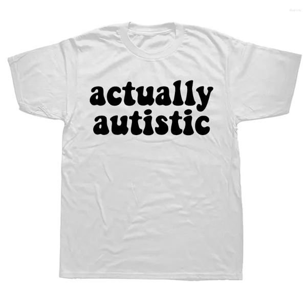 Camiseta masculina realmente autista retro consciência do autismo camisetas em torno do pescoço de manga curta moda tshirt roupas casuais camisetas básicas