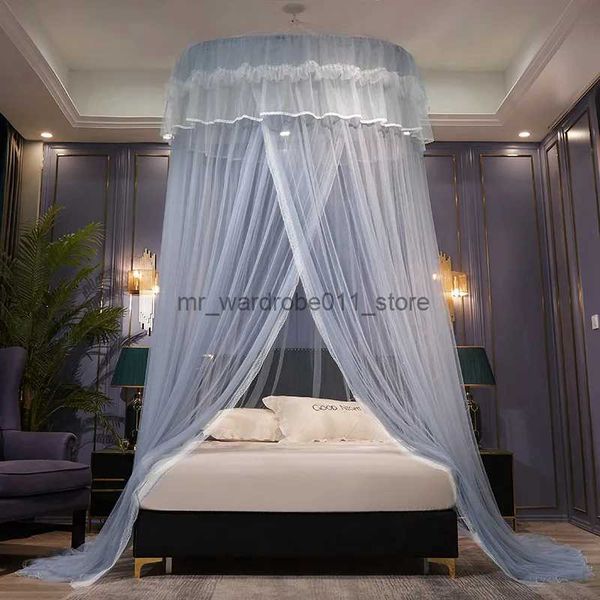 Berço rede casa e jardim criança cama de bebê dossel cama mosquiteiro cortina cama romântico bebê menina redonda cúpula tenda algodão longo estilo q231205