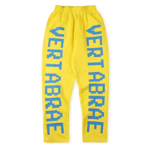 Tute da uomo Pantaloni sportivi Vertabrae High Street Stampa di lettere 3D 1 giallo Sport Uomo Donna1 1Casual Elastico in vita con coulisse Pantaloni da jogging 231205