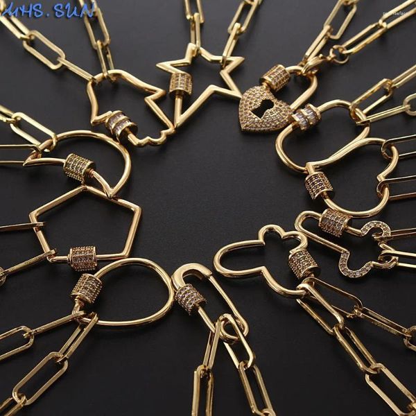 Sun moda vários estilos podem abrir colar com zircão para mulheres / homens jóias chunky chain gargantilha presente 1 pc