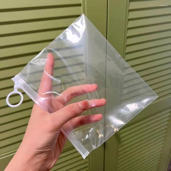 Aufbewahrungstaschen Tragbare transparente Tasche mit Zuglasche Praktische Kunststoffsortierung Reise Multifunktionale kosmetische Unterwäsche