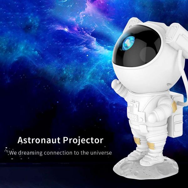 Astronauta estrela luz céu galáxia projetor lâmpada led nightlight spaceman lâmpada de mesa atmosfera romântica lâmpada projeção h0922259n