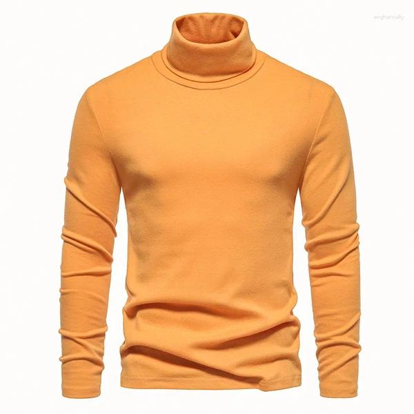 Erkek Tişörtleri 2023 Kış Altım Gömlek Büyük Peluş Giysileri Sıcak Yüksek Yakalı Uzun Kollu Tişört