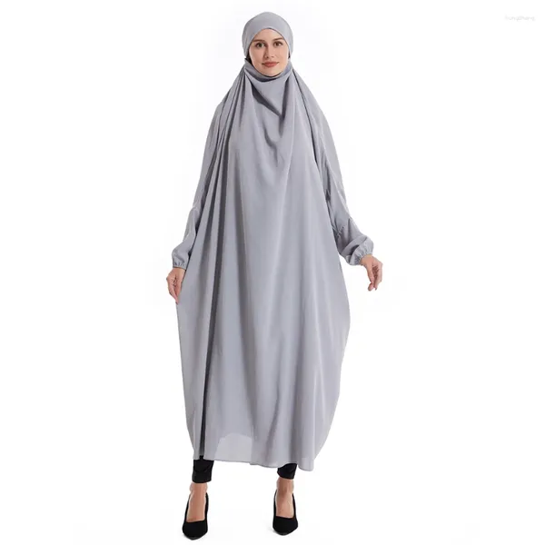 Roupas étnicas Eid Com Capuz Mulheres Muçulmanas Hijab Vestido Oração Garment Cobertura Completa Ramadan Vestido Roupas Islâmicas Niqab Robe