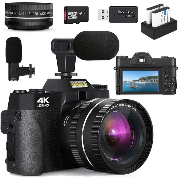 Digitalkameras KOMERY Kompakte digitale Pografiekamera 4K WIFI Webkamera Vintage Vlog Videorecorder 48MP Camcorder 3