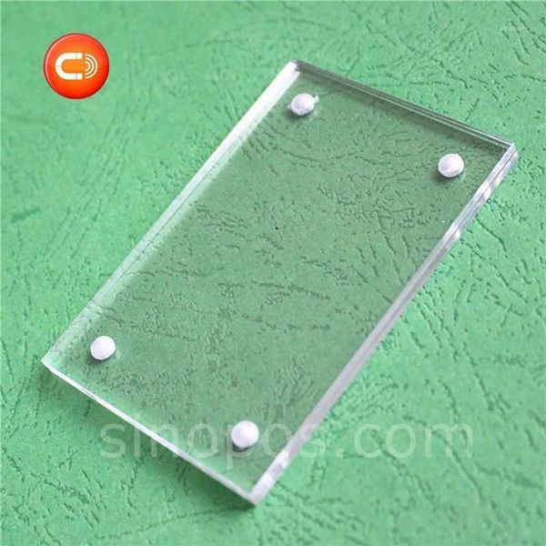 Magnete combinato porta cartello acrilico piatto magnetico orizzontale cornice in plastica trasparente po A5 A4 tag card poster tavolo scrivania display1252T