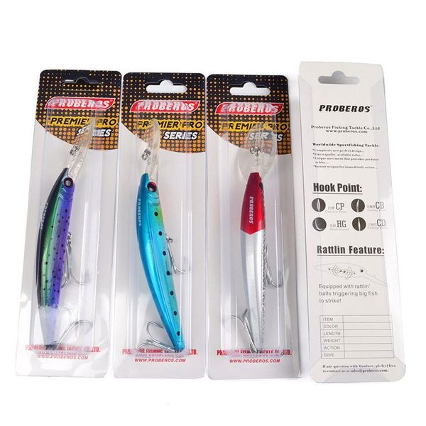 Big Game Minnow Fishing Bait Lure 17cm 27g 10 coloridos profundidade de natação 1 5-3 5m água salgada crankbaits walleye baixo