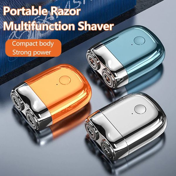 Lame di rasoio Moda USB ricaricabile Rasoio elettrico Mini portatile Viso Cordless Rasoi di piccole dimensioni Macchina da barba per uomo Regalo 231205