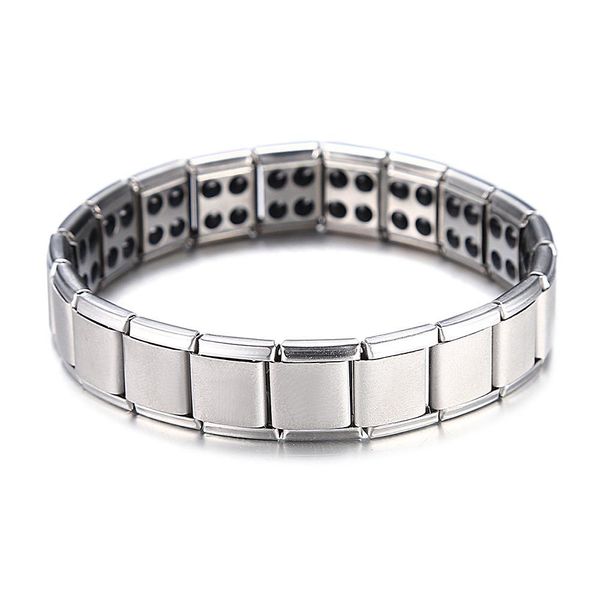 Corrente energia magnética saúde pulseira para mulheres homens estilo banhado sier pulseiras de aço inoxidável presentes moda jóias por atacado gota d dh9ix