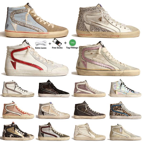 Nuova uscita Italia Brands Scarpe Golden Mid Slide Star Sneaker High-Top Donne Scarpe Fashi