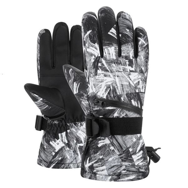 Лыжные перчатки Зимние лыжные перчатки для мужчин Водонепроницаемые термоперчатки для мужчин и женщин Нескользящие велосипедные мотоциклетные рабочие перчатки 231205