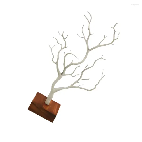 Bolsas de jóias pendurado árvore rack mesa superior expositor brinco organizador madeira desktop