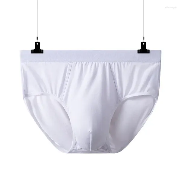 Cuecas homem modal sólido moda roupa interior sexy respirável alta elasticidade estilo simples masculino briefs cintura média macio u saco convexo