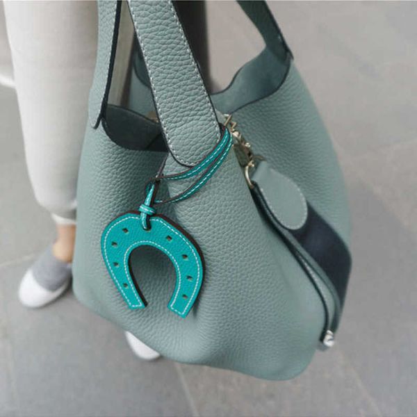 Designer Picotin Lock Bag East Korea Gate Gemüsekorb Damen Eimer Vielseitig tragbar Große Kapazität Handtasche Litchi Elephant Grey O4XD