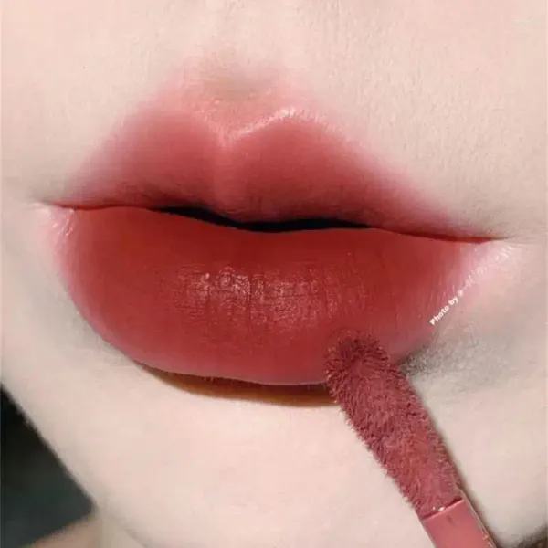 Lip Gloss 4 Cores Pó Névoa Lama Matte Veludo Úmido Batons Suaves À Prova D 'Água Duradoura Fácil de Colorir Maquiagem Cosmética