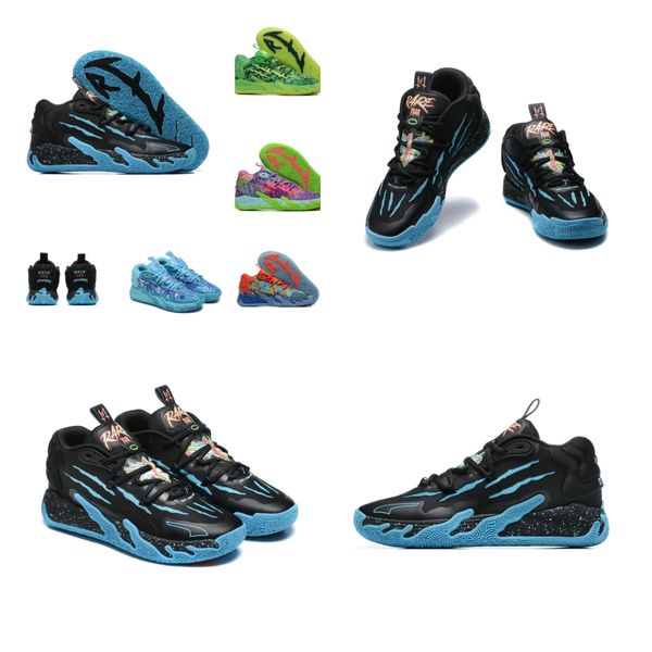 2023 MB 03 Mavi Kovan Toksik LaFrance Lo Erkek Çocuklar Büyük Çocuklar Gençlik Erkek Basketbol Ayakkabıları Bir Dünya İnsanlar Chip Copa Sünger Sünger Sandy Creator Rayguns Sneakers