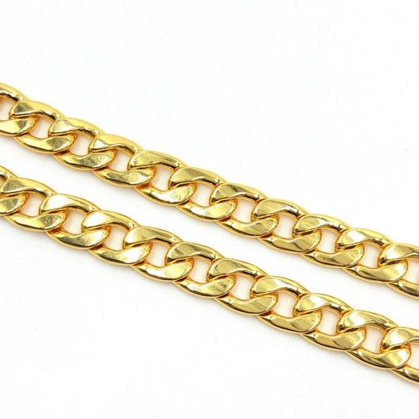 USENSET 11 mm in acciaio inossidabile placcato oro 18 carati cordolo cubano per cani o gatti collare a catena per animali domestici2462