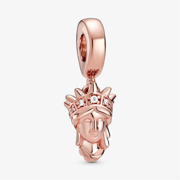 Nuovo arrivo 100% argento sterling 925 Statua della libertà Ciondola il fascino Misura il braccialetto europeo originale con ciondoli Gioielli di moda Accessori240o