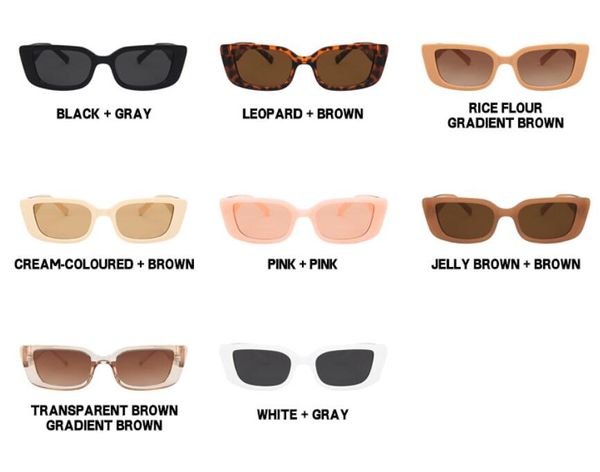 8 цветов, модные солнцезащитные очки в стиле ретро, прямоугольные солнцезащитные очки для женщин и девочек, модные аксессуары оптом
