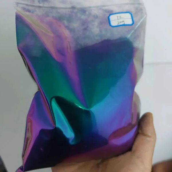 Pós acrílicos líquidos super shifting cromo camaleão pigmento mudança de cor mica pó hypershift mudança de pintura de carro verde azul roxo 231216