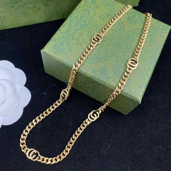 Anhänger Halskette Marke Halskette Schmuck Mode Halskette Geschenk männer Lange Brief Halskette Damen Gold Kette Schmuck Ss