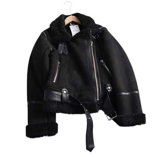 Estilos de jaqueta de beisebol ao ar livre das mulheres de inverno engrossado camurça quente cordeiro jaqueta curta motocicleta roupas marrom casaco casual lapela casaco blazer 1BK7Q