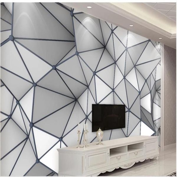 обои для стен 3 d для гостиной 3D трехмерные геометрические графические линии фон стены simple320l