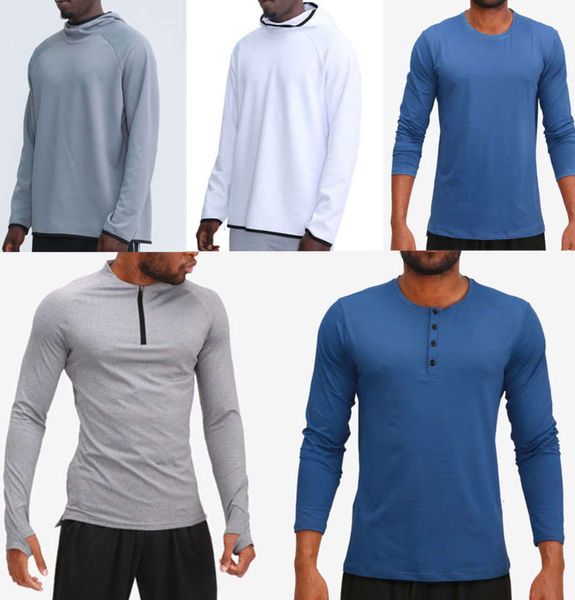 Lulu roupa masculina com capuz, camiseta com capuz para ioga, camiseta lulu esportiva para elevação dos quadris, roupa elástica para fitness, tendência de emagrecimento 7