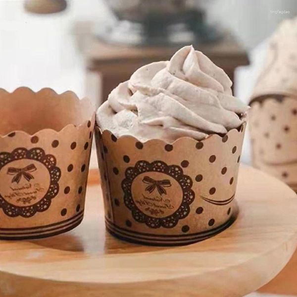 Strumenti Bakeware 50 pezzi Mini Muffin Cupcake Bicchieri di carta Set di tazze da forno Involucro da cucina Fodere per dessert Accessori per stampi per dolci per feste