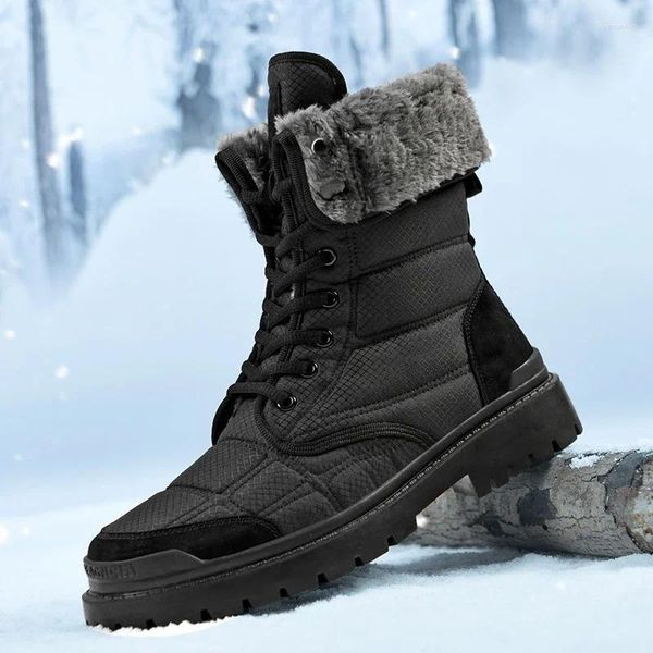 Stiefel Herren Schnee Winter Pelz Warme Schuhe Casual Designer Luxus Mode Outdoor Wasserdicht Bequem Arbeit Spaziergang Knöchel Wandern